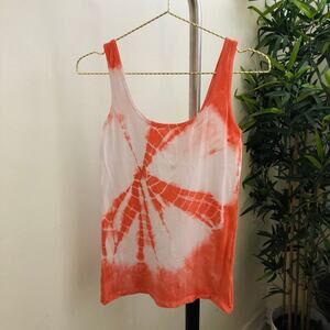 Custom tie dye tank top | coral spiral bamboo xs/s